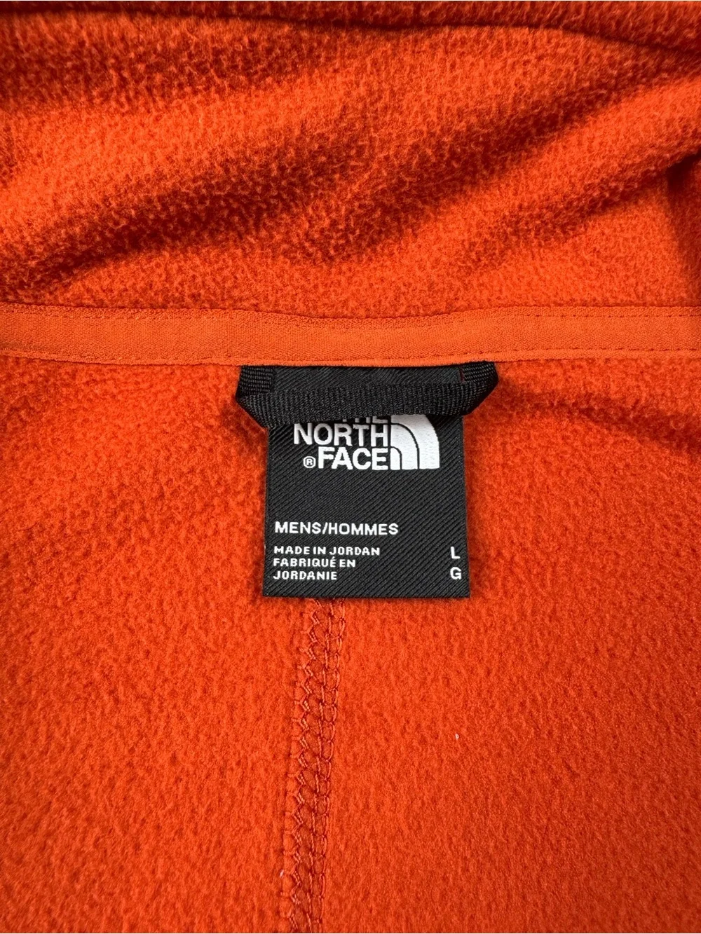 The North Face Orange Full Zip Fleece Jacket Men’s Large